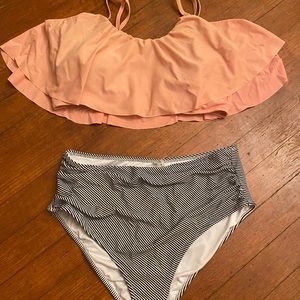 Cupshe bikini with high waisted bottom sz L